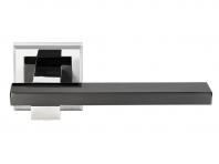 DIY МН-38 S-SN/BN (на квадрат.накладке) (бел.никель/черн.никель) Ручка дверная 